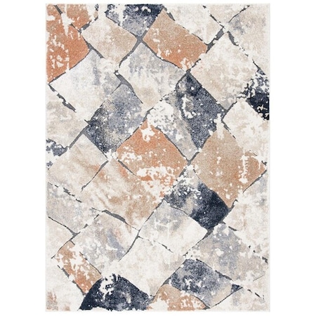 Safavieh 8 x 10 ft. Coppertone Contemporary Rectangle Power Loomed Area Rug Ivory & Navy CPN327A-8